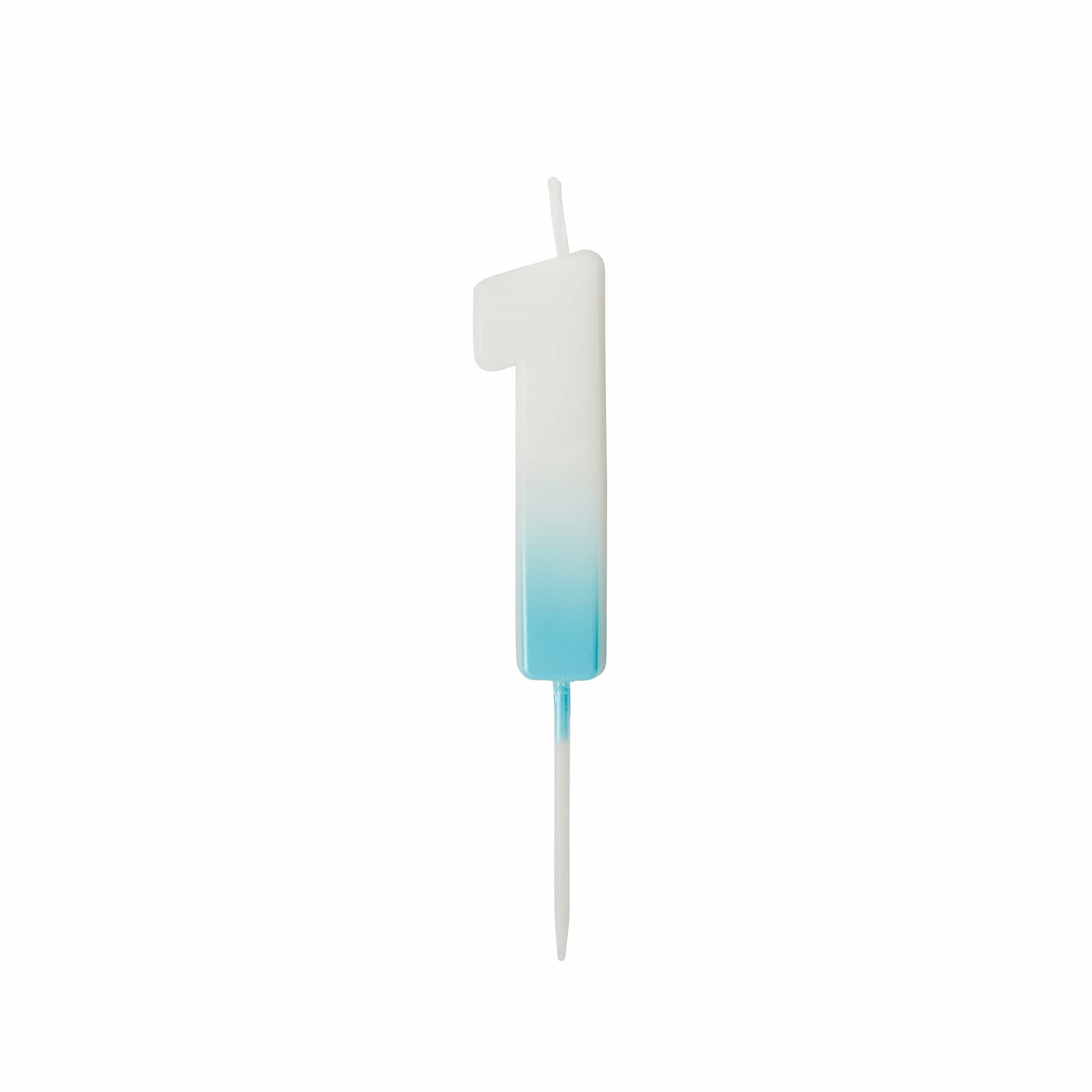 Blue Ombre Number 1 Cake Candle