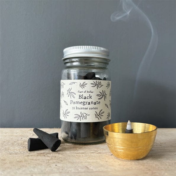 East of India Jar of Incense Cones - Black Pomegranate