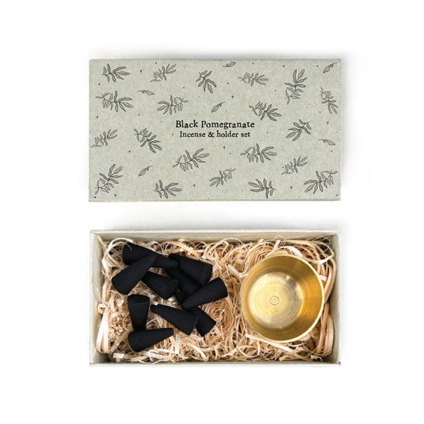 East of India Large Matchbox Cone Set - Black Pomegranate