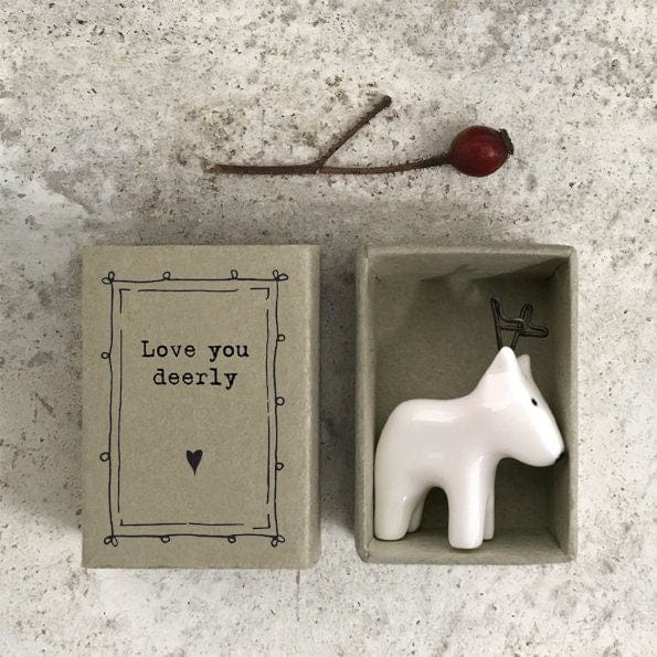 East of India Matchbox Porcelain Deer Ornament