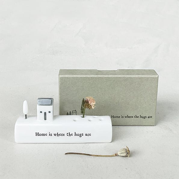 East of India Porcelain Stem Holder - Home Is Where The Hugs Are