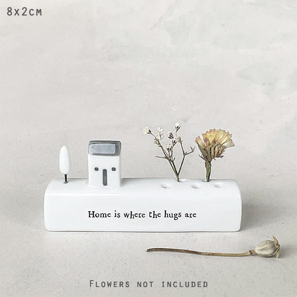 East of India Porcelain Stem Holder - Home Is Where The Hugs Are