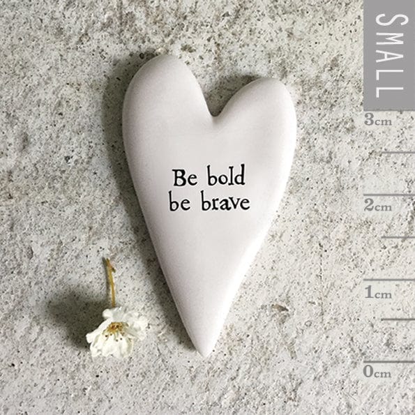 East of India Tiny Heart Token - Be Bold Be Brave