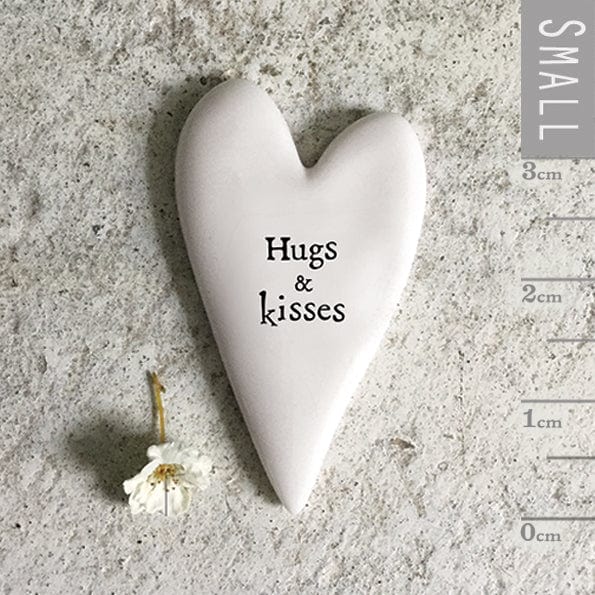 East of India Tiny Heart Token - Hugs & Kisses