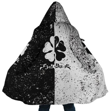 Five Leaf Black Clover Hooded Cloak Coat