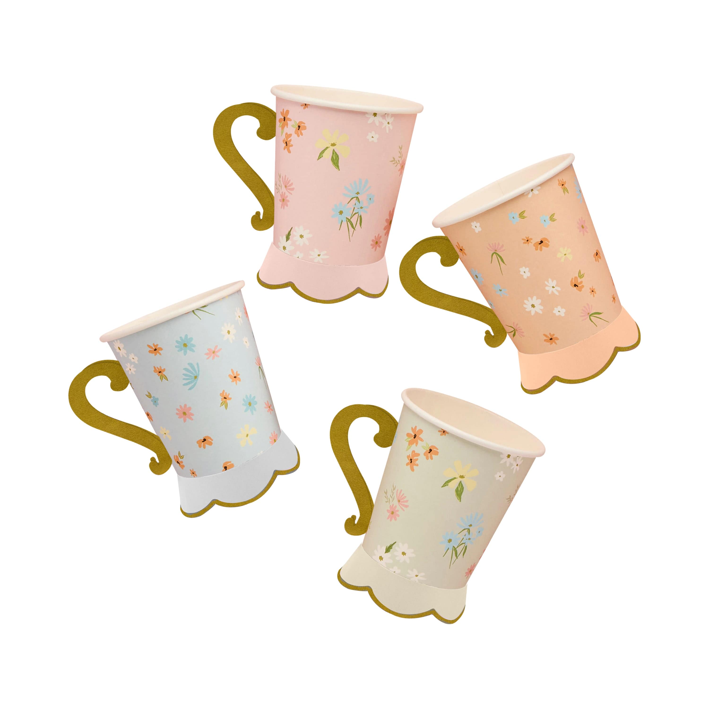 Floral Tea Party Paper Cups x 8