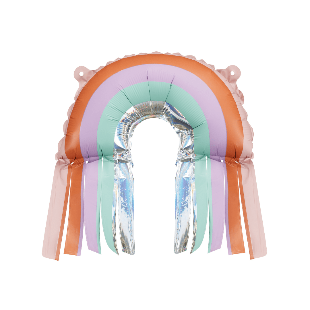 Fringed Pastel Rainbow Foil Balloons - Pack of 3