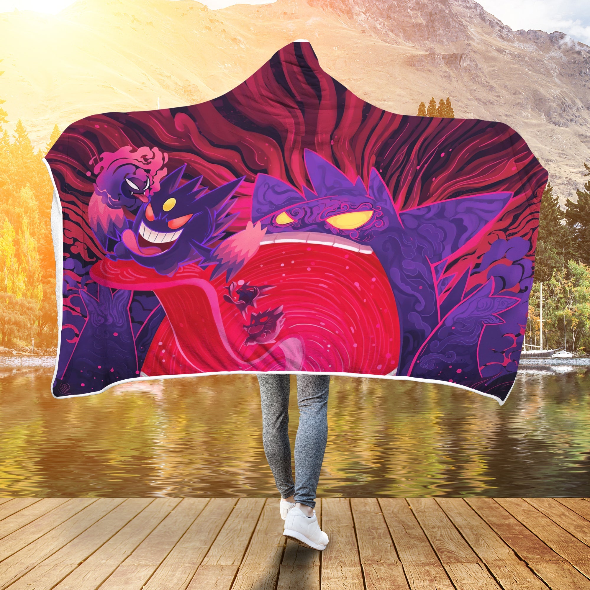 Gengar Pokemon Hooded Blanket – Cozy Economy Throw for Fans