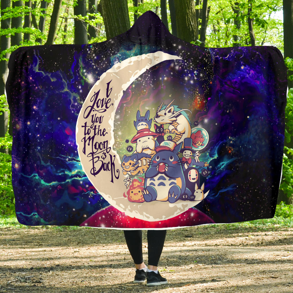 Ghibli Character Galaxy Hooded Blanket – Love You To The Moon
