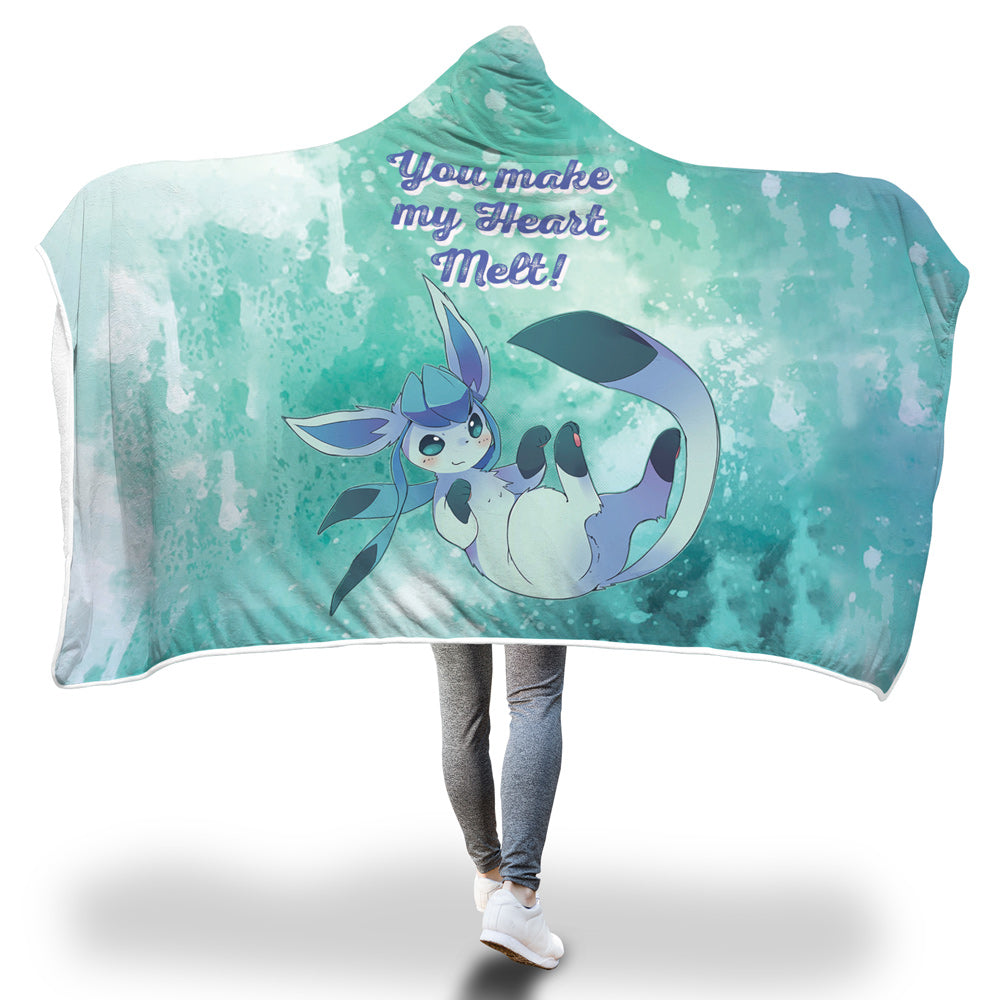 Glaceon Make Me Melt Pokemon Hooded Blanket