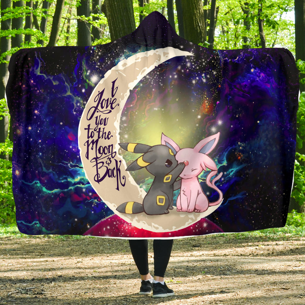 Espeon Umbreon Pokemon Couple Galaxy Hooded Blanket Love You To The