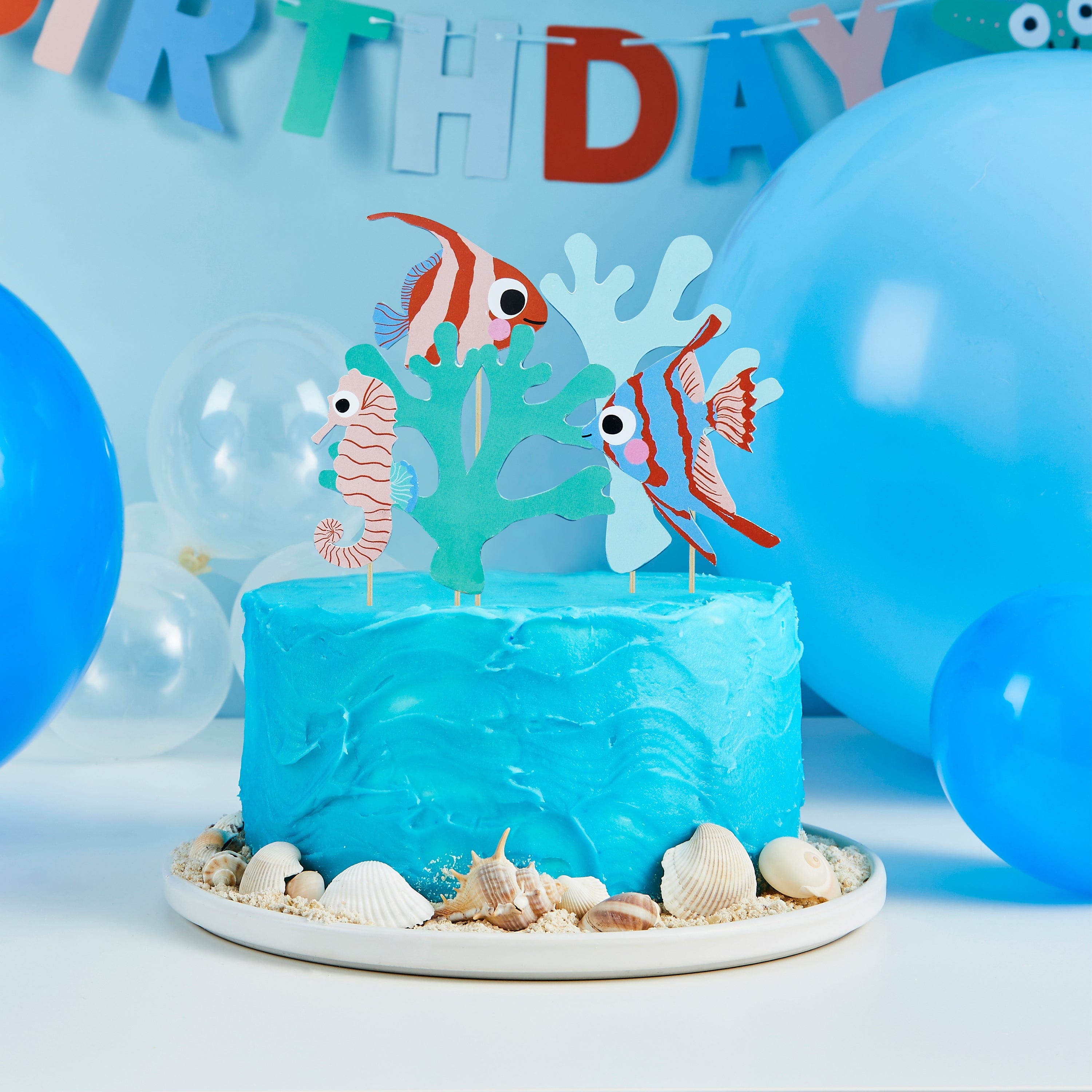Fish & Coral Cake Topper Set