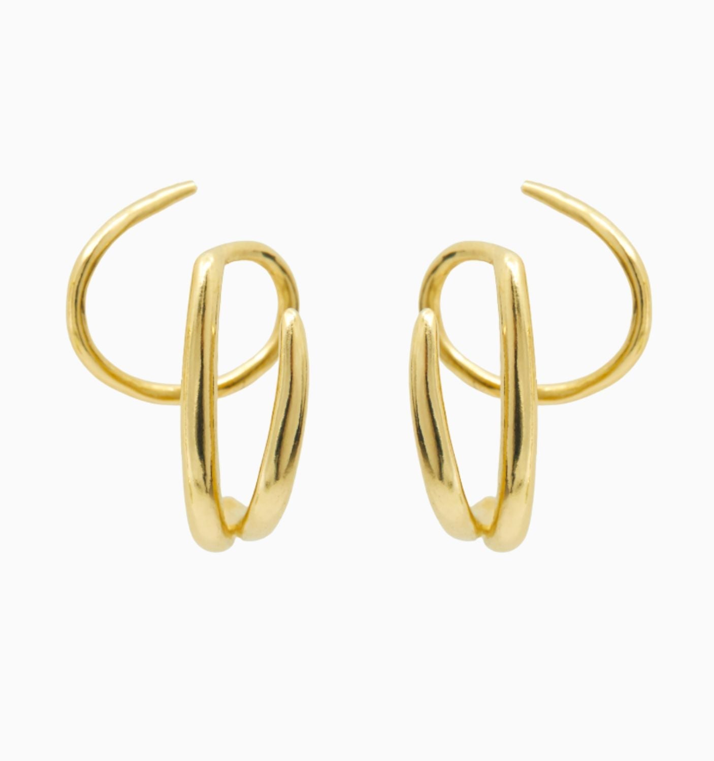 Triple Twist Hoops - Illusion Earrings