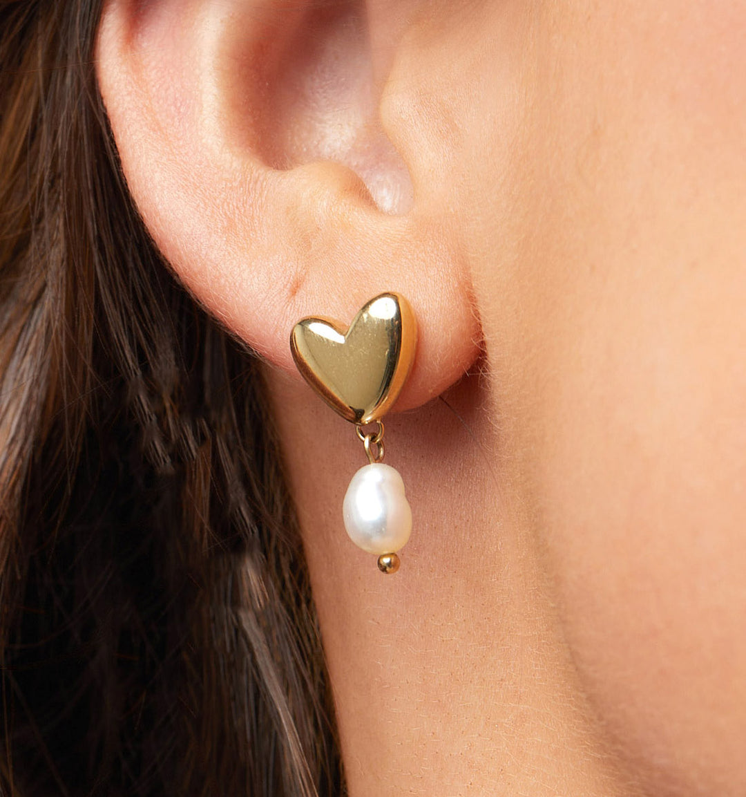 Heart Pearl Earrings