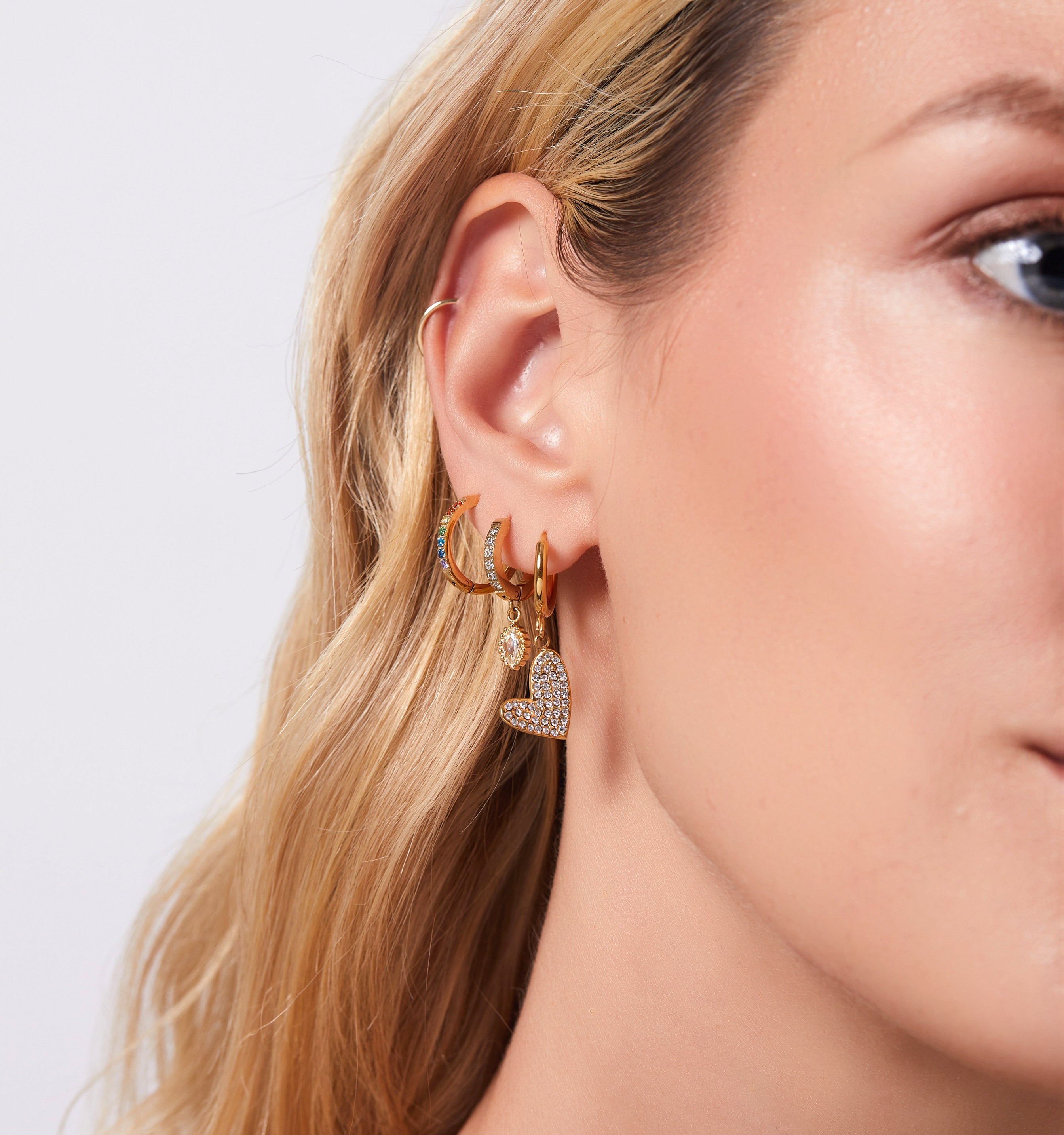 Pave Heart Earrings