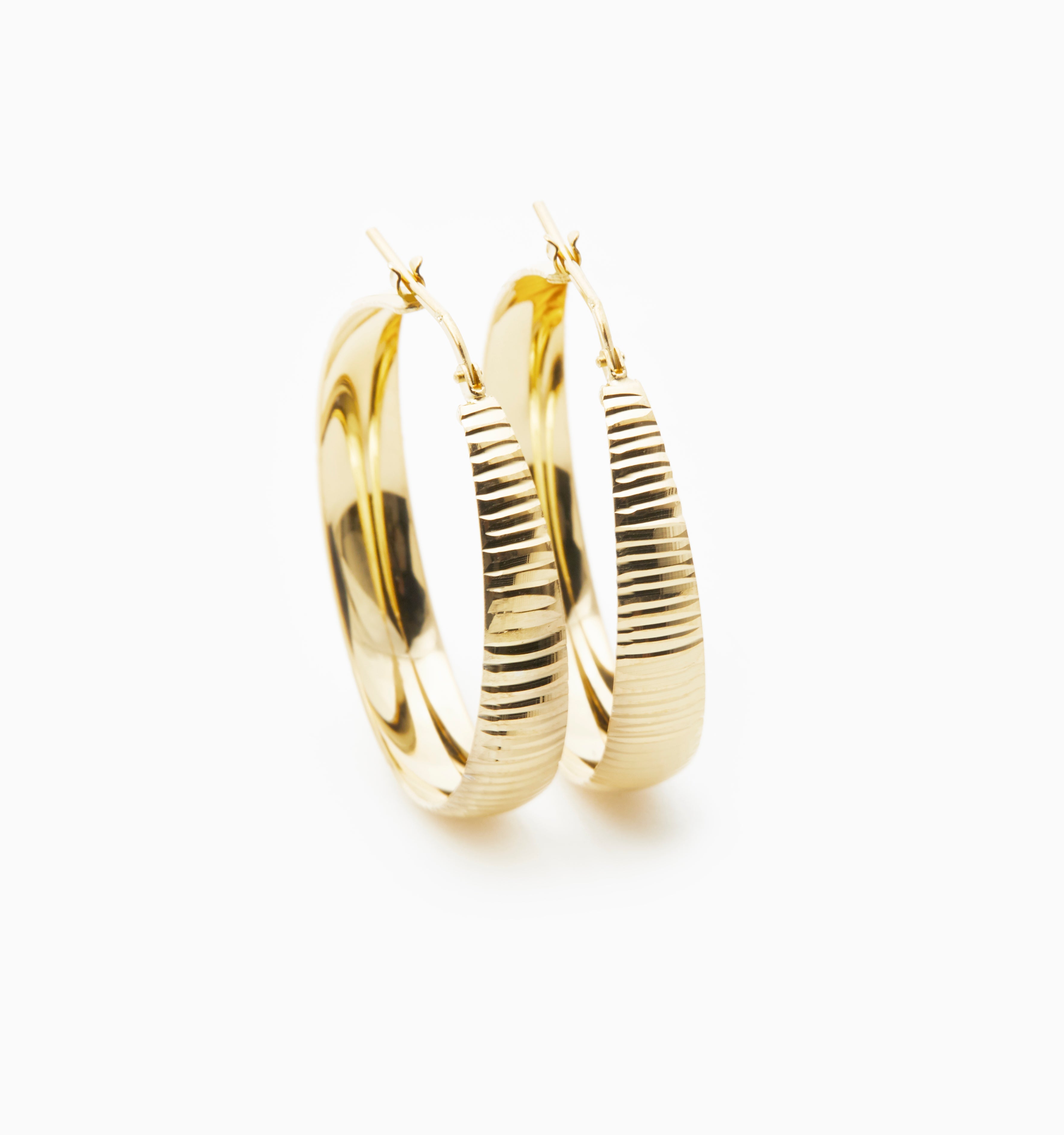 Large Venetian Round Hoop Earrings