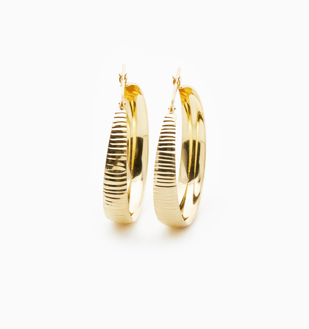 Large Venetian Round Hoop Earrings