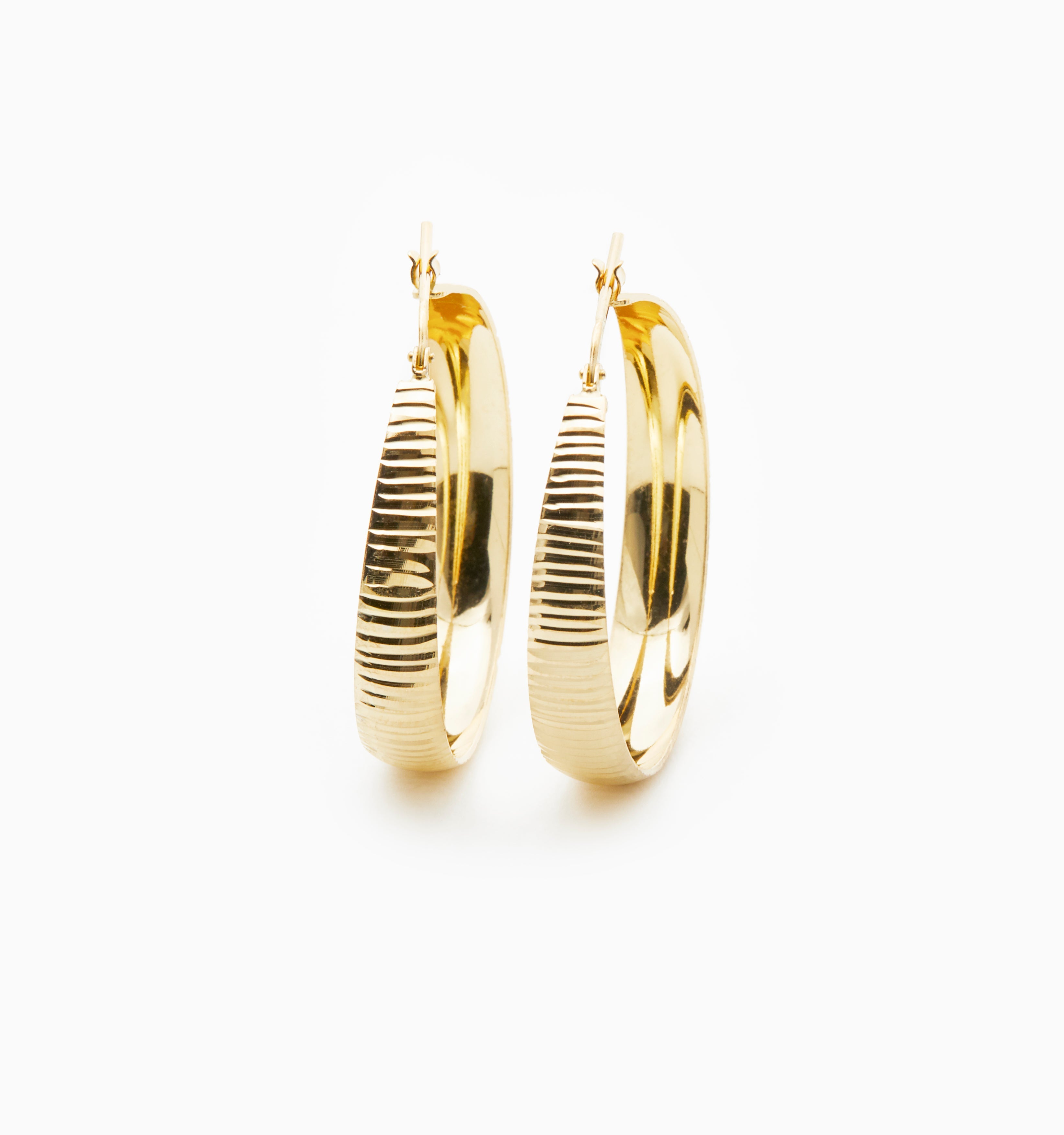 Large Venetian Round Hoop Earrings