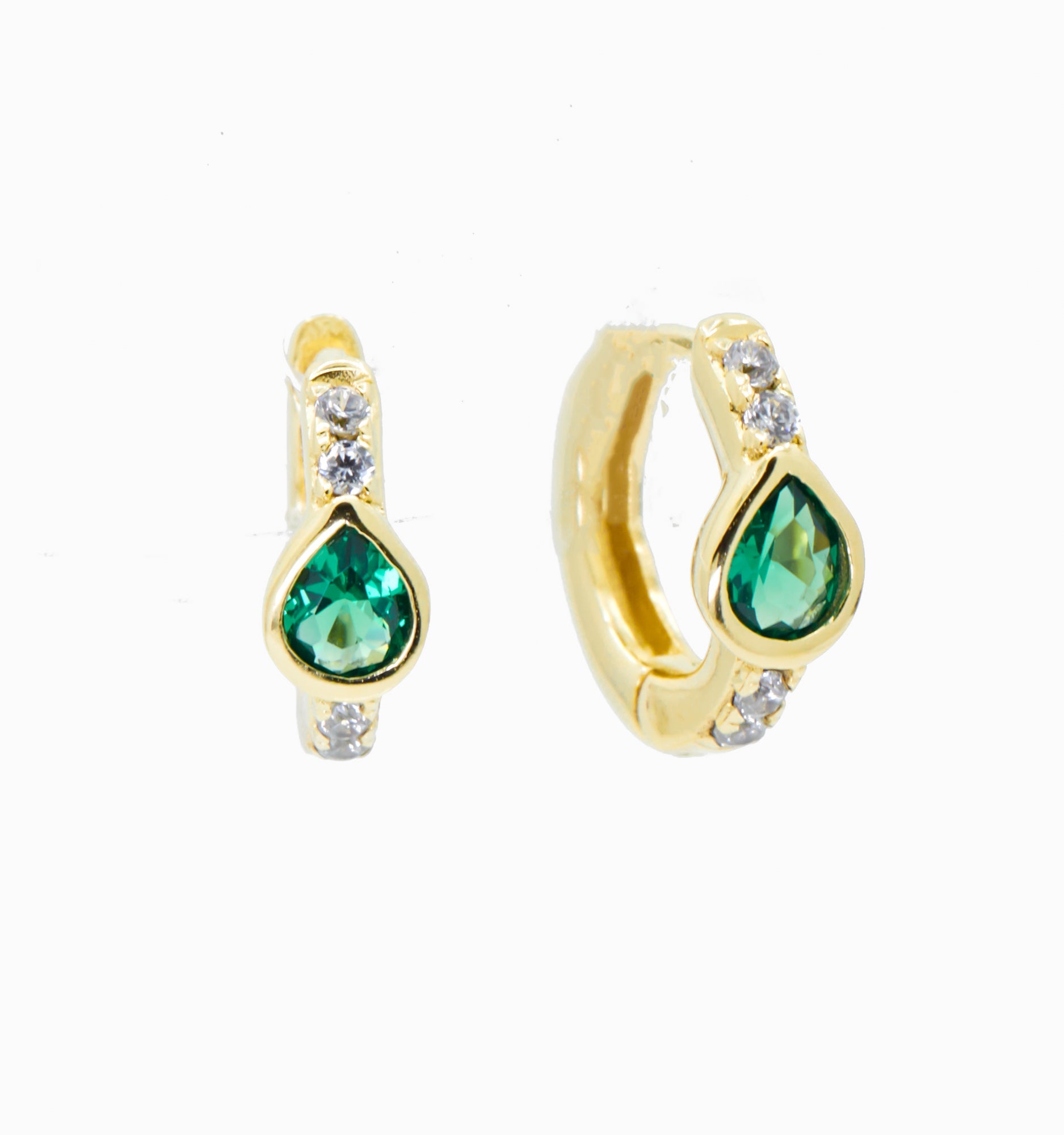 Emerald Hoop Earrings