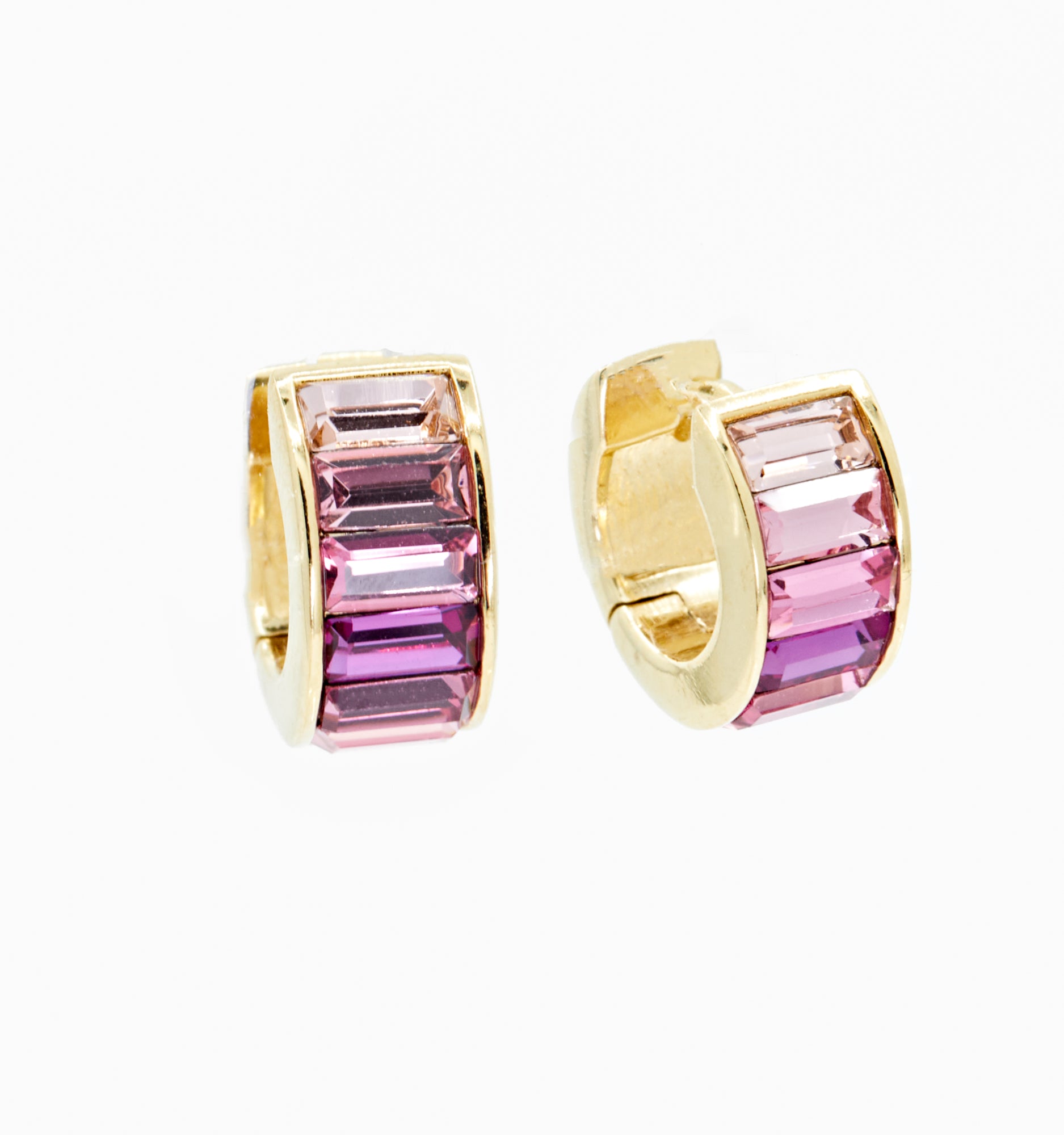 Pink Ombre Huggie Earrings