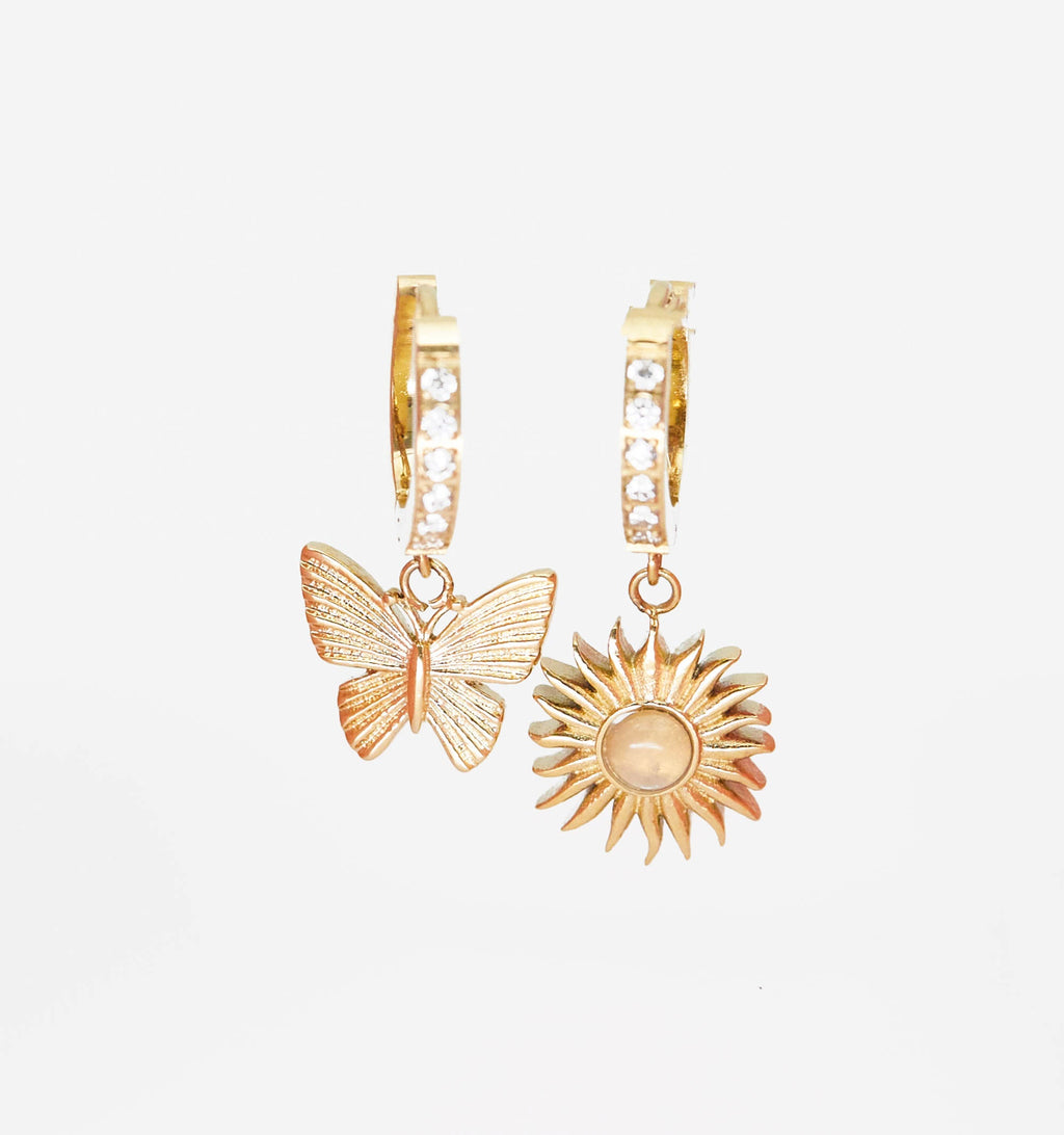 Butterfly & Sun Earrings