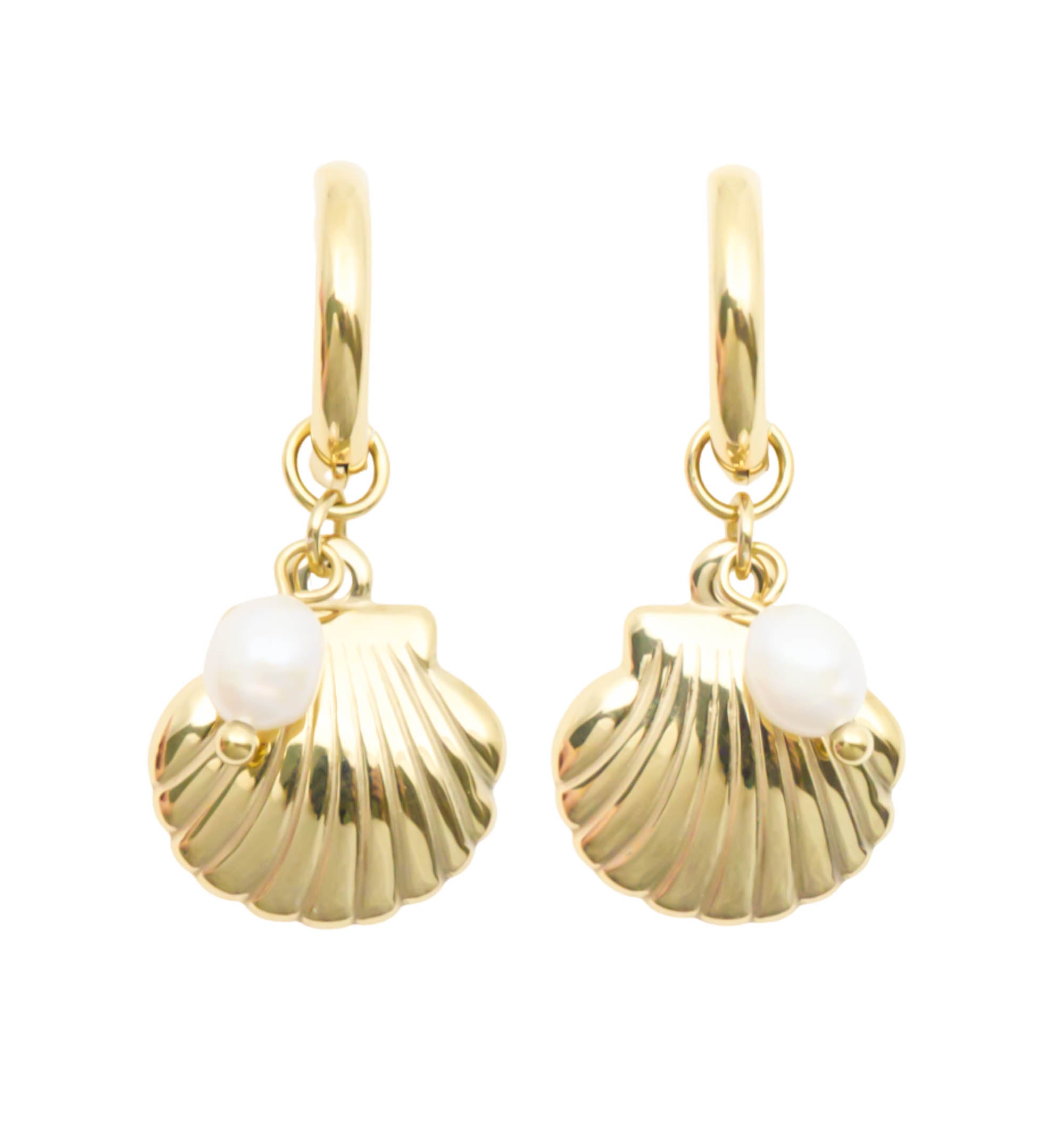 Shell & Pearls Huggies