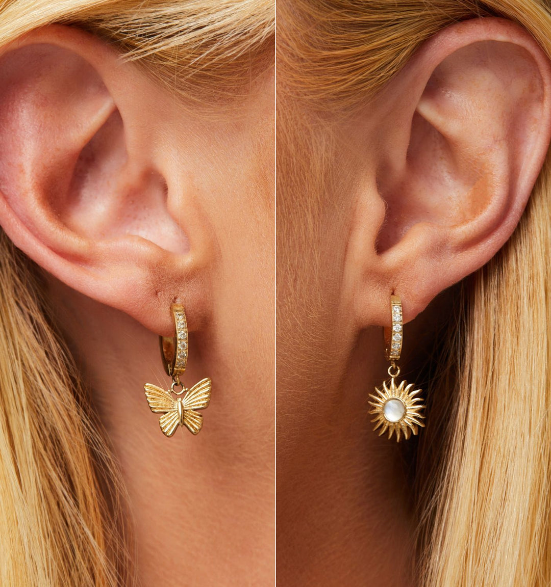 Butterfly & Sun Earrings