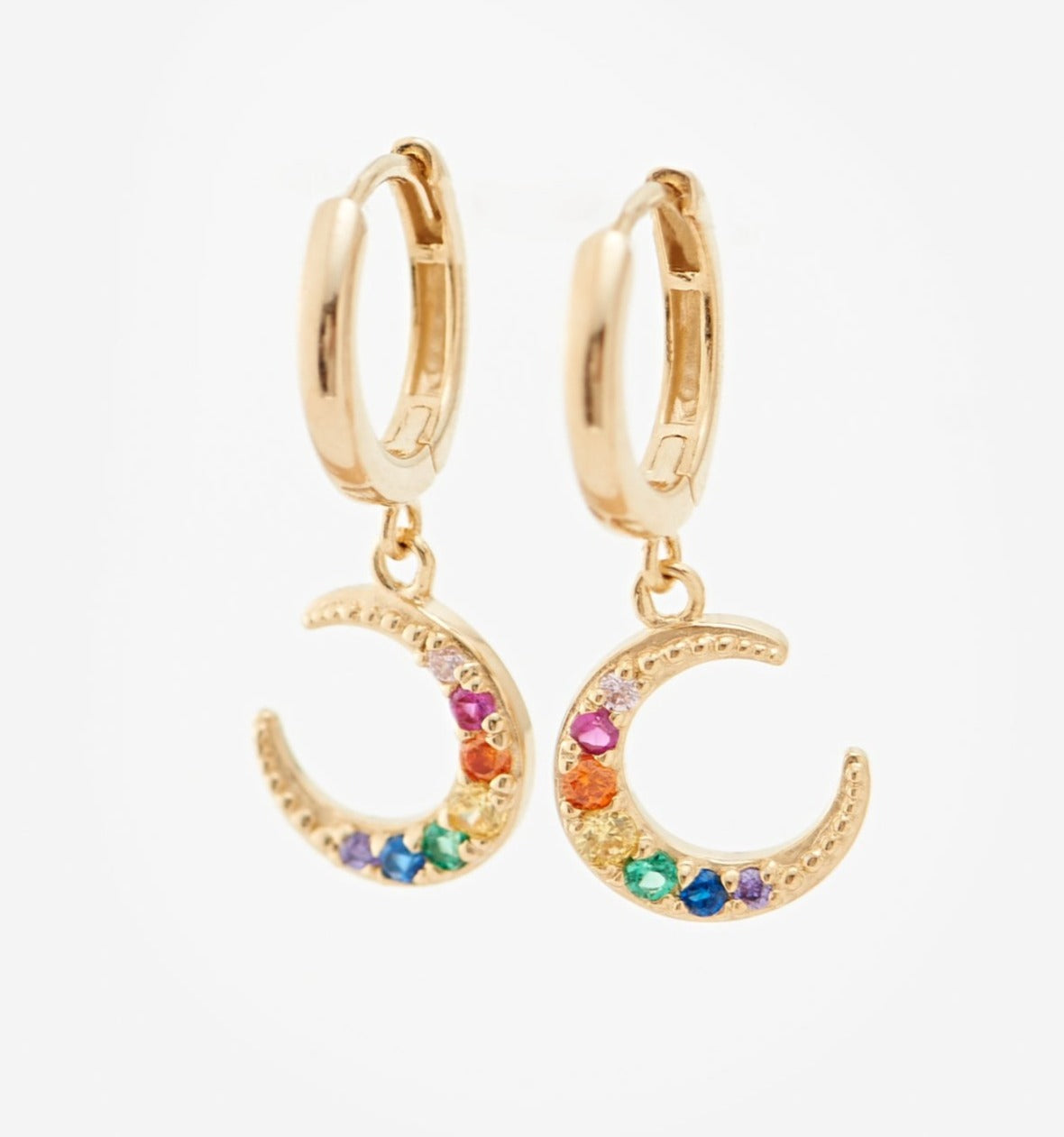 Moon Huggie Hoop Earrings