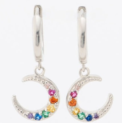 Moon Huggie Hoop Earrings
