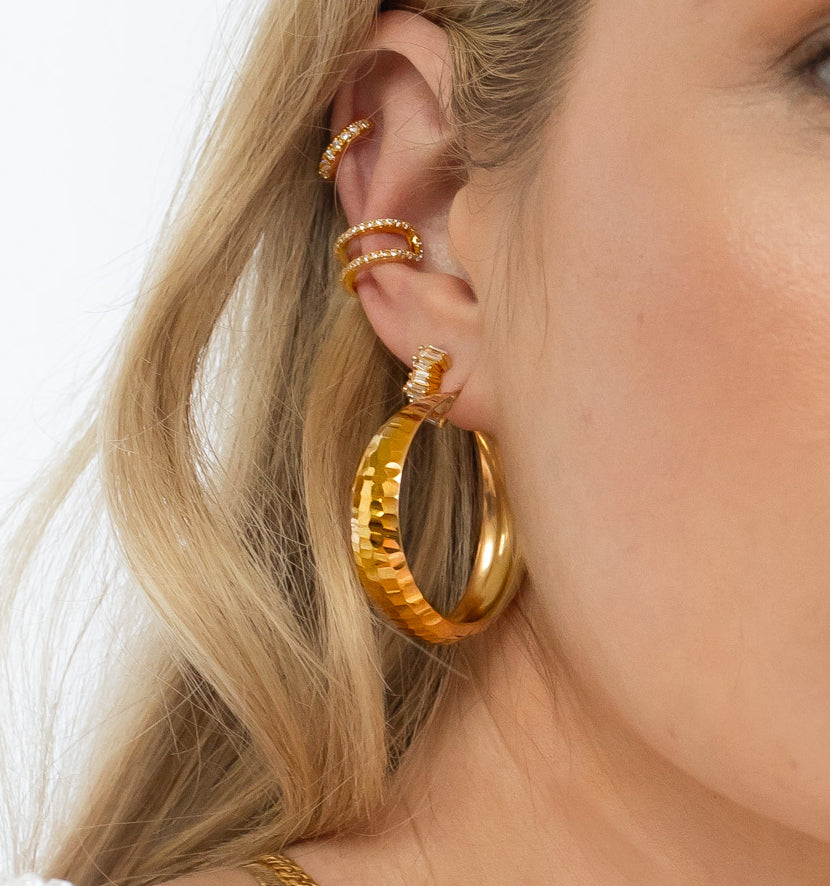 Large Disco Round Hoop Earrings