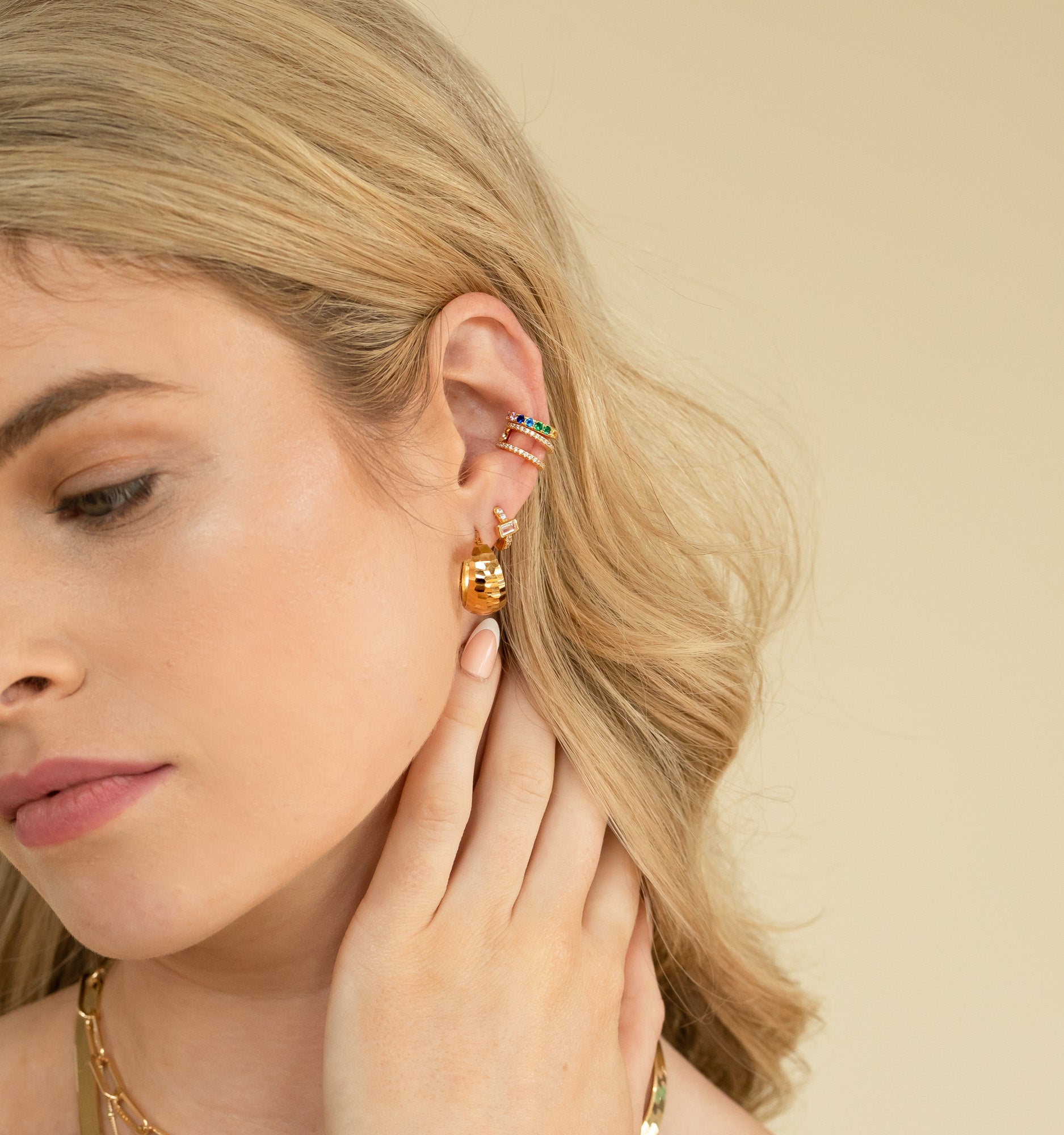 Baguette Hoop Earrings
