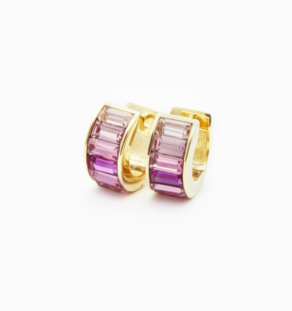 Pink Ombre Huggie Earrings