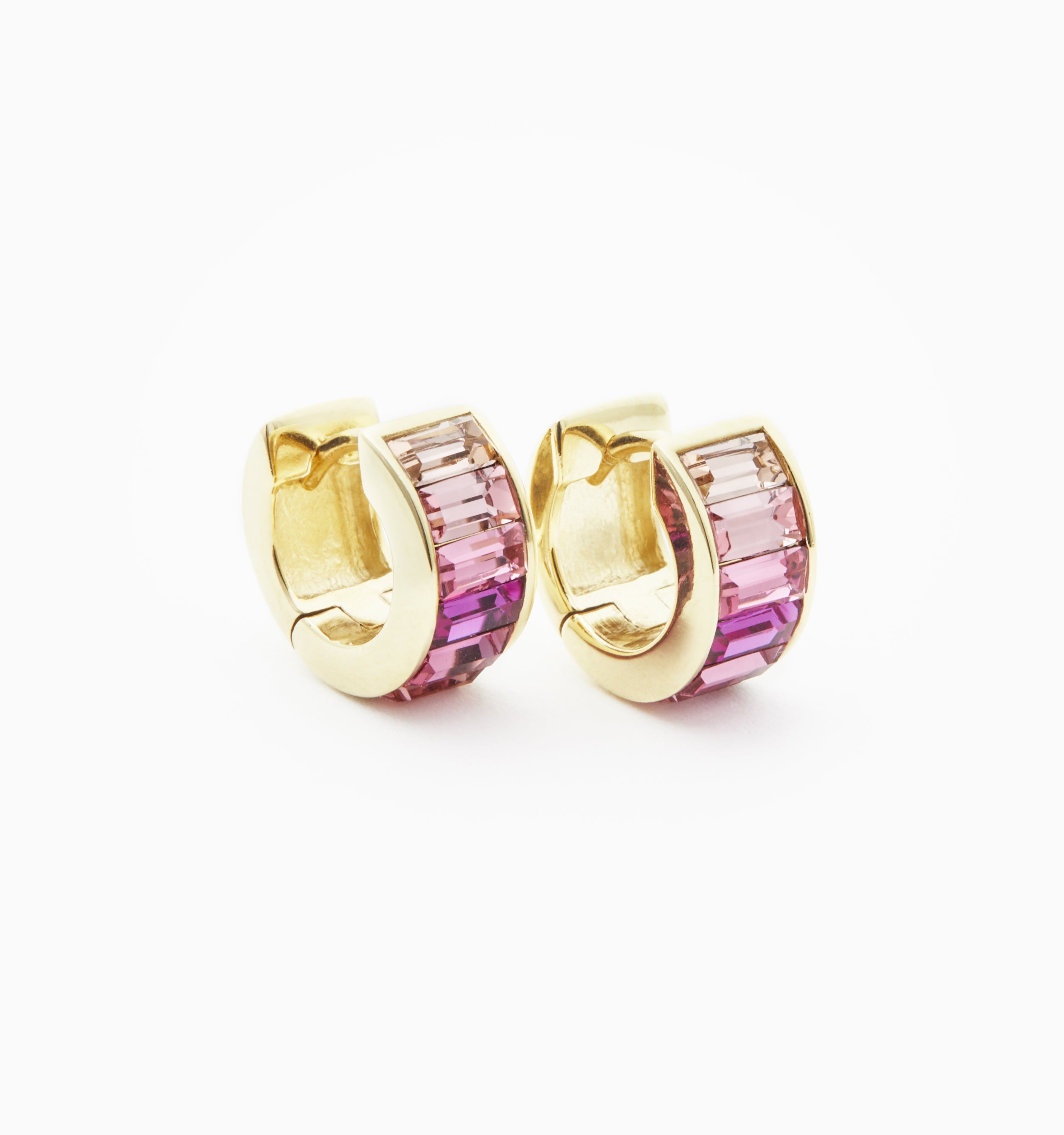 Pink Ombre Huggie Earrings