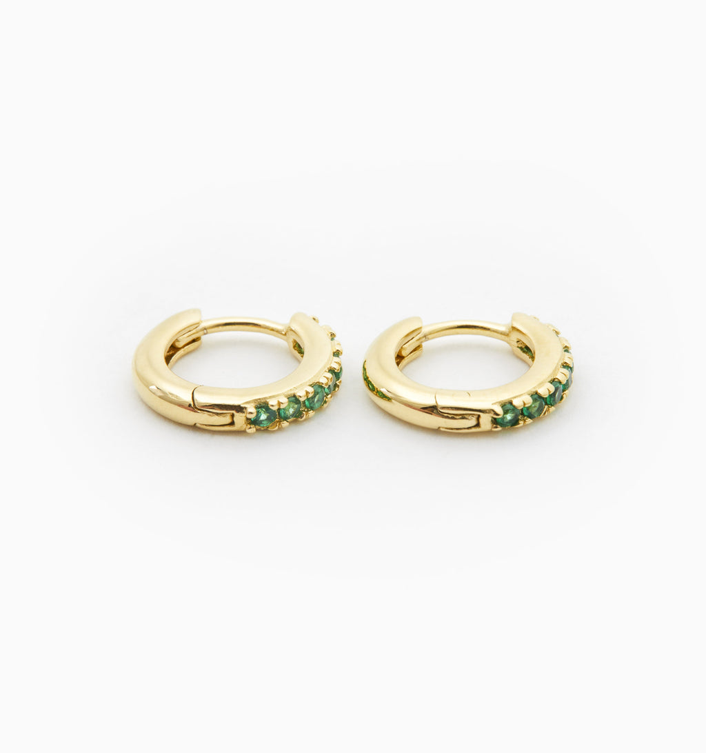 Green Hoop Earrings