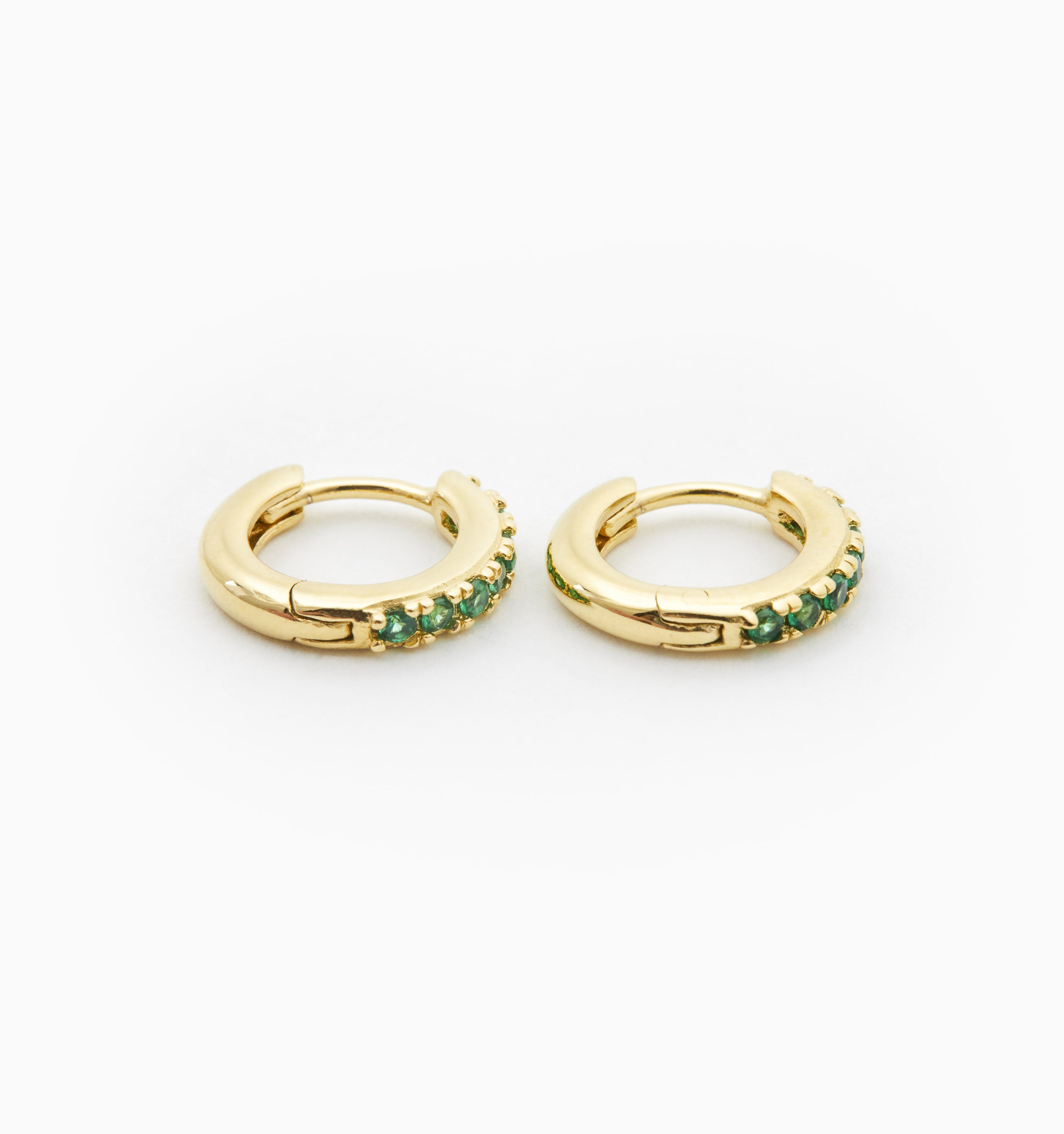 Green Hoop Earrings