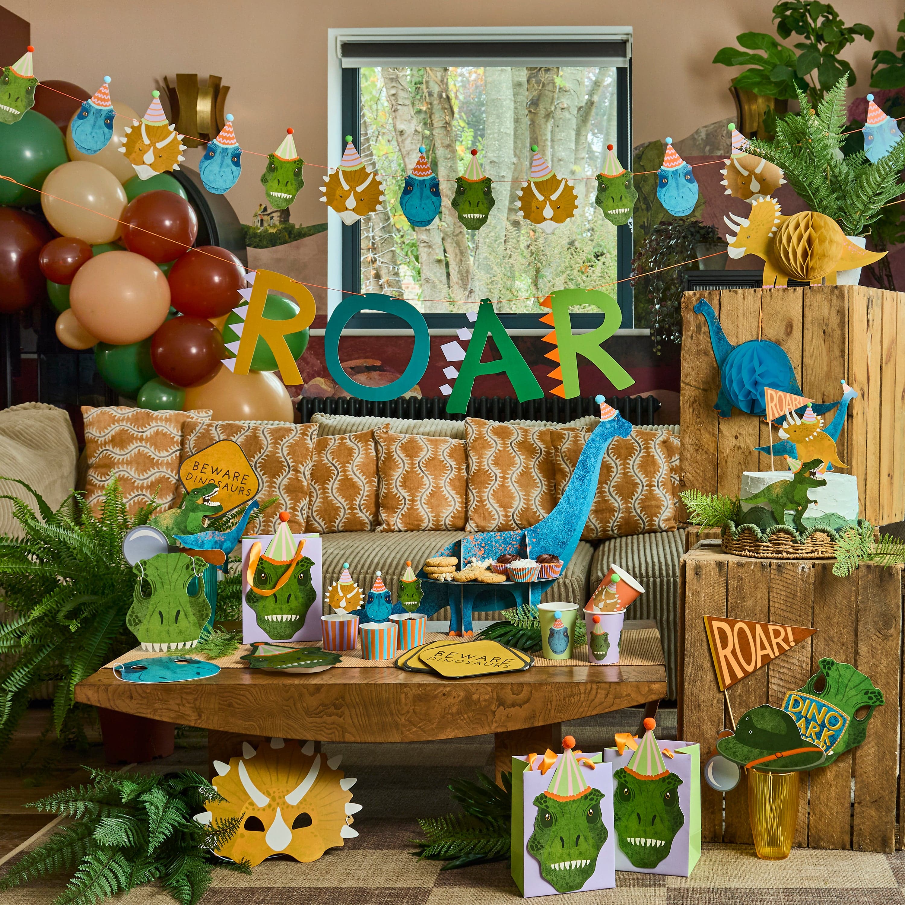 Dinosaur Honeycomb Decorations - Pack of 2