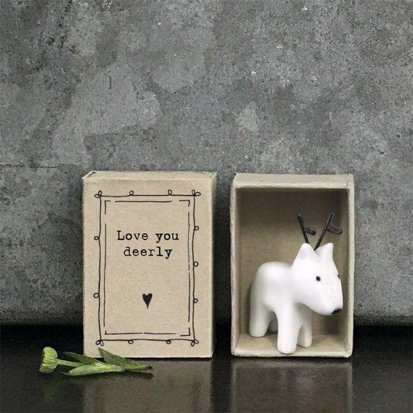East of India Matchbox Porcelain Deer Ornament
