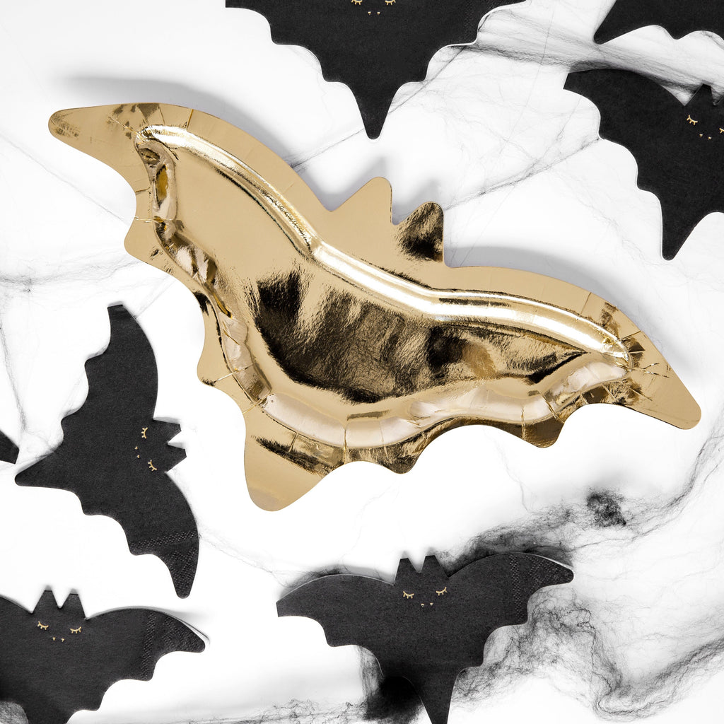 Gold Bat Paper Plates x 6