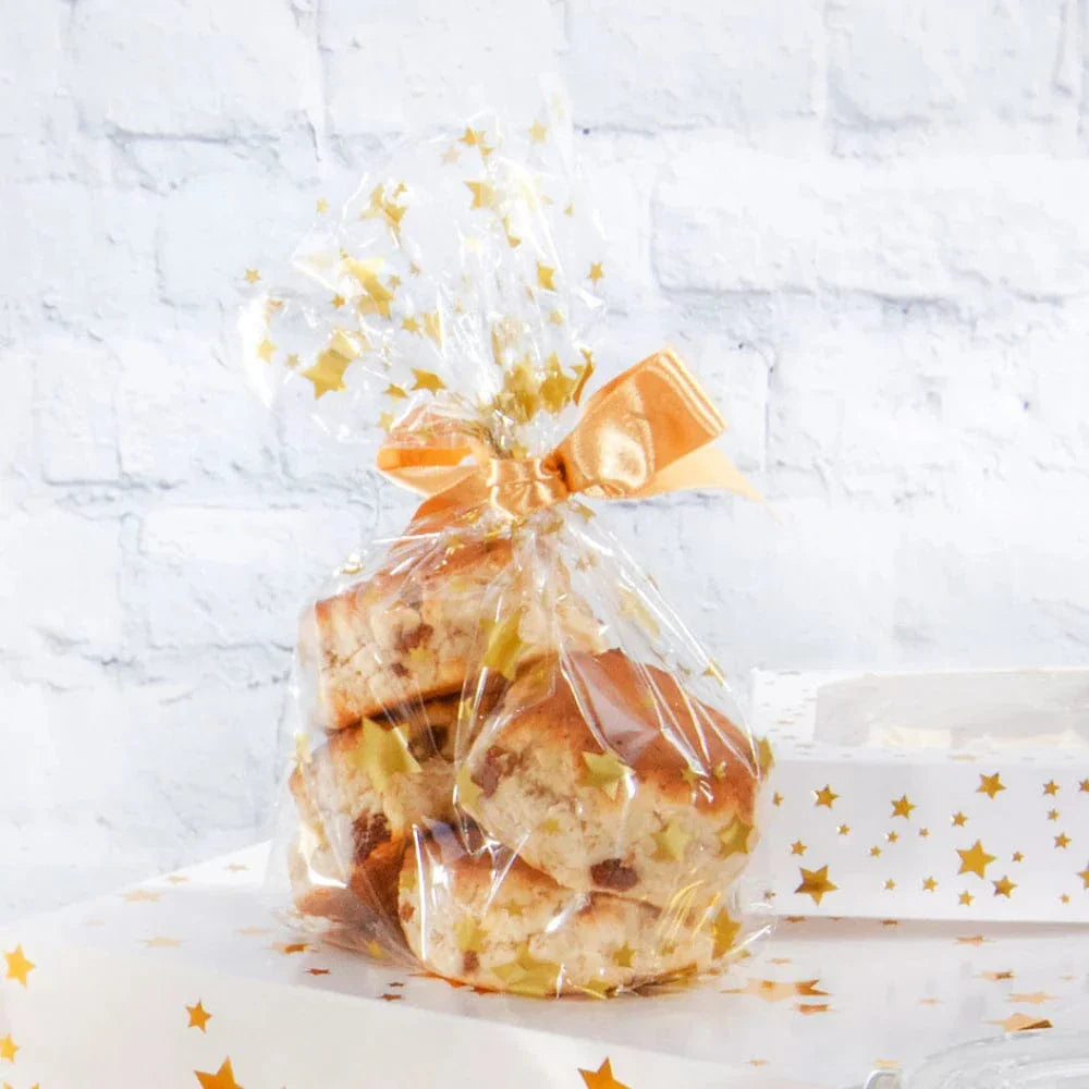 Gold Stars Cello Party Bags - Pack of 20