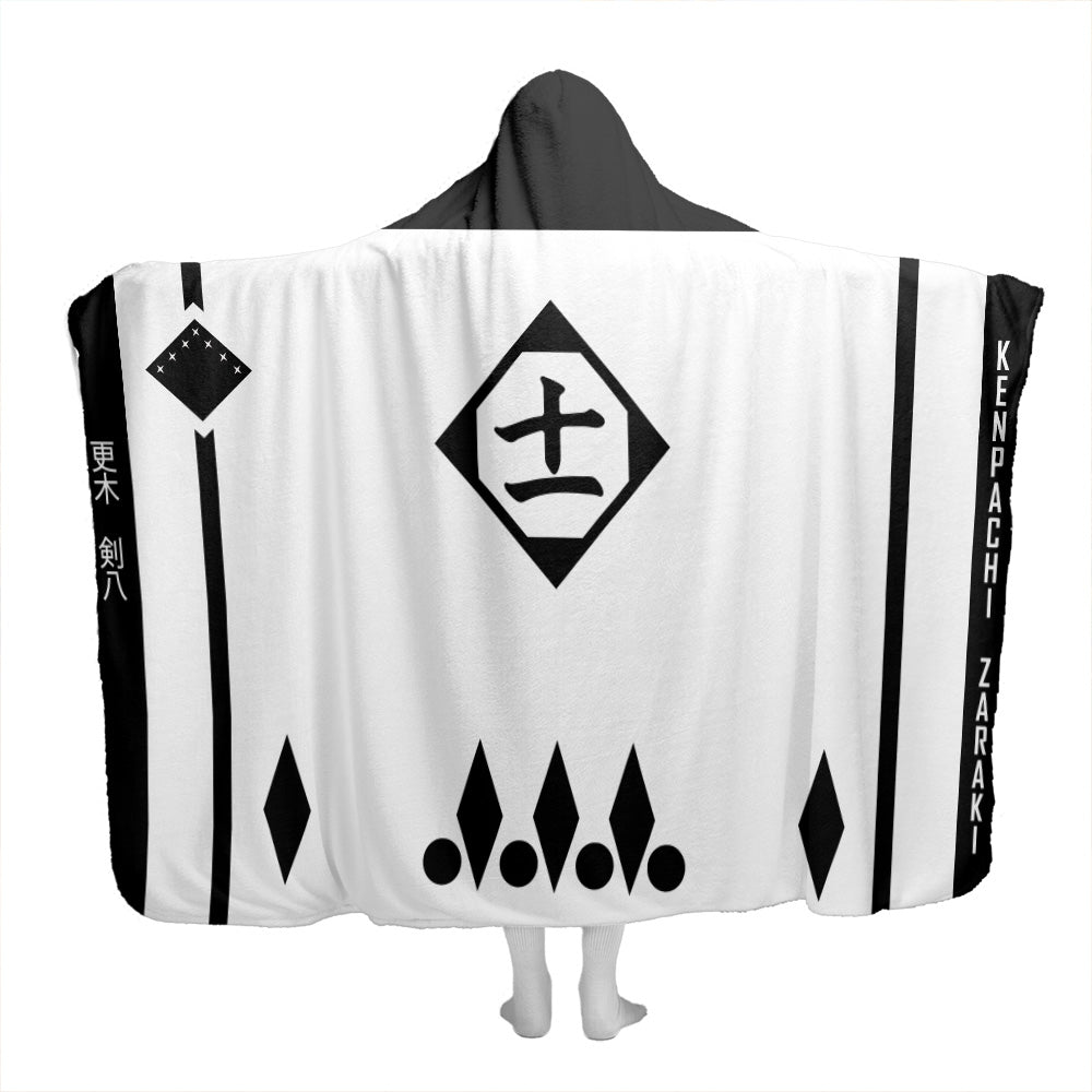 Gotei 13 11th Division Captain Kenpachi Bleach Hooded Blanket