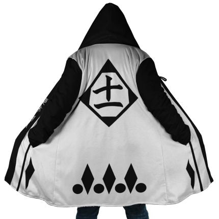 Gotei 13 11th Division Captain Kenpachi Zaraki Bleach Hooded Cloak Coat