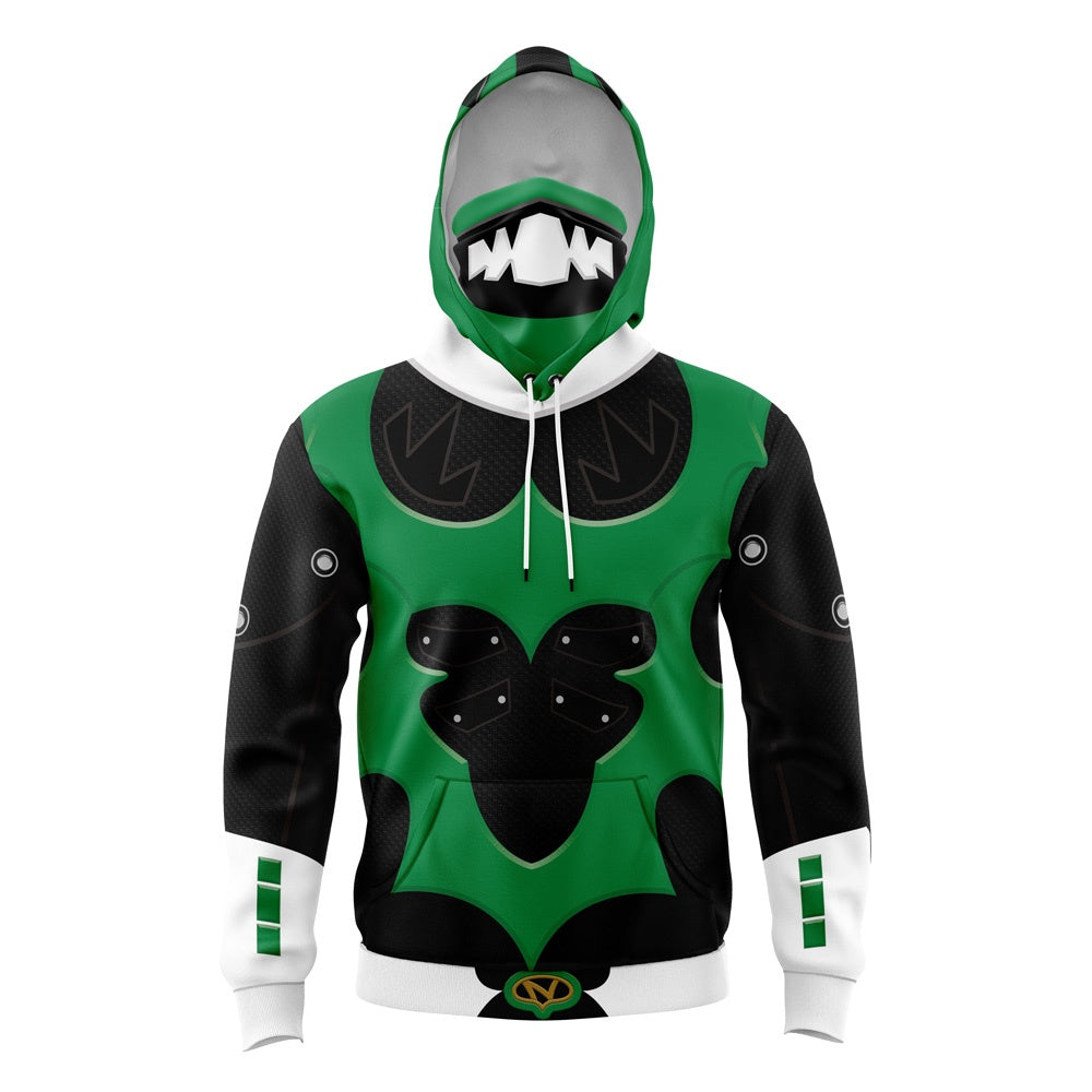 Green Psycho Rangers Power Rangers Masked Hoodie - 6XL