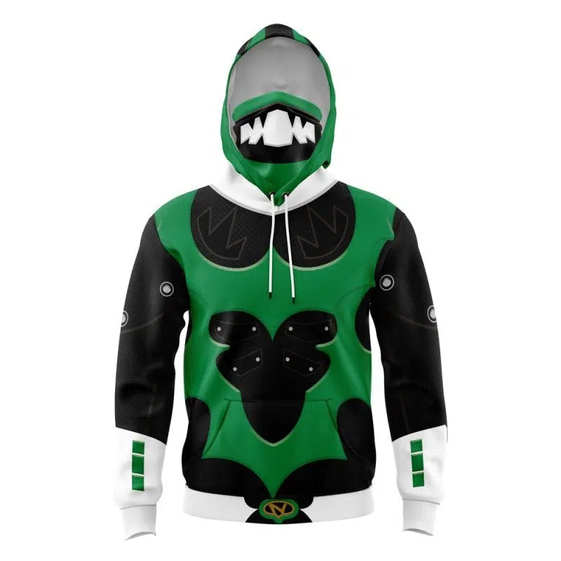 Green Psycho Rangers Power Rangers Masked Hoodie - L