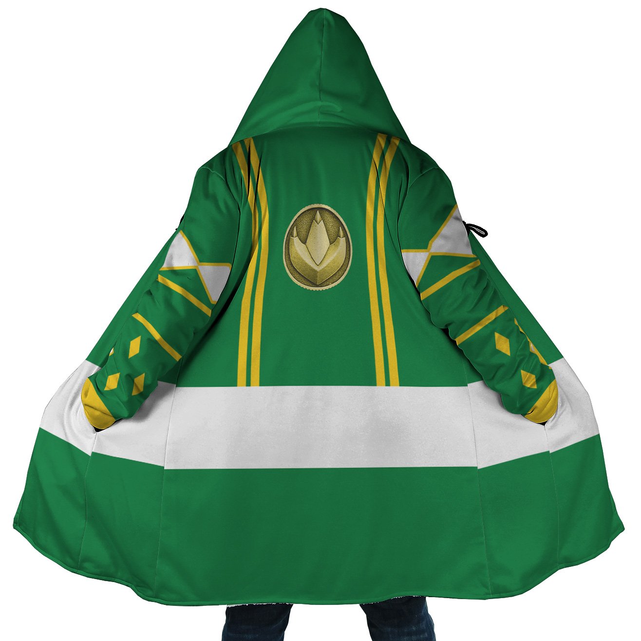 Green Ranger Ninjetti Mighty Morphin Power Rangers Hooded Cloak Coat - 5XL