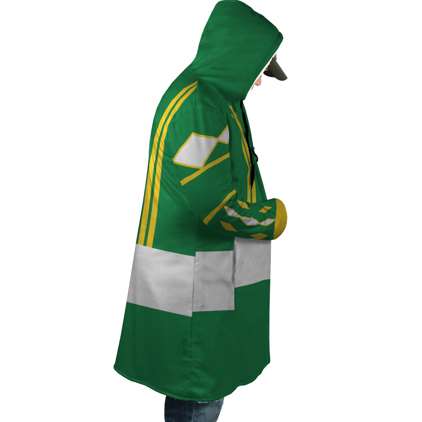 Green Ranger Ninjetti Mighty Morphin Power Rangers Hooded Cloak Coat - XL